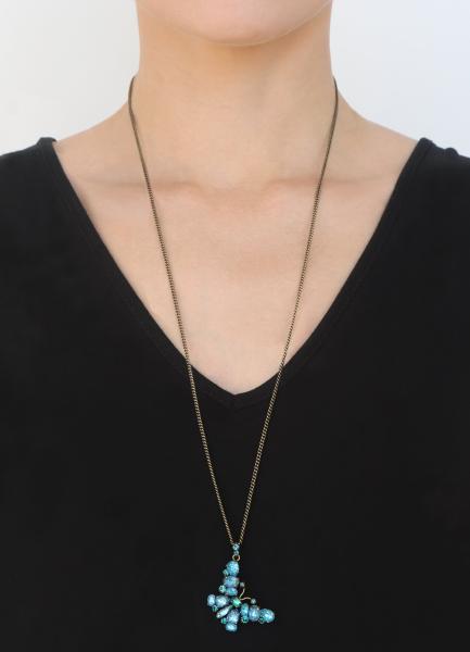 blue - Butterfly Dance - Konplott necklace (long)